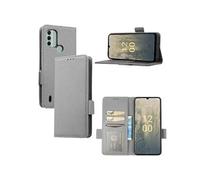 Coque pour NOKIA C31 4G Etui portefeuille magnétique PU Cuir côté boucle de boucle - Gris