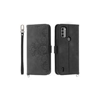 Coque pour NoKia C31 Cordon Collier Cuir Flip Portefeuille Etui en Cuir Housse Case Cover Noir