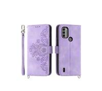 Coque pour NoKia C31 Cordon Collier Cuir Flip Portefeuille Etui en Cuir Housse Case Cover Violet