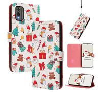 Coque pour Nokia C32 Pochette de Portefeuille,Etui Coque Clapet à Rabat Portefeuille Cuir avec Porte Carte Magnétique Case Housse Protection Cover Étui pour Nokia C32,Noël-3