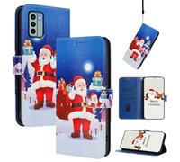 Coque pour Nokia G22 Pochette de Portefeuille,Etui Coque Clapet à Rabat Portefeuille Cuir avec Porte Carte Magnétique Case Housse Protection Cover Étui pour Nokia G22,Noël-4