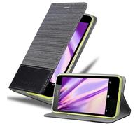 cadorabo Coque pour Nokia Lumia 630 en Gris Noir - Housse Protection avec Fermoire Magnétique, Stand Horizontal et Fente Carte - Portefeuille Etui Poche Folio Case Cover