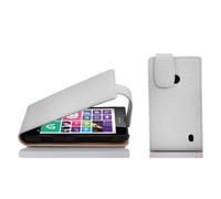 cadorabo Coque pour Nokia Lumia 630/635 en ALBÂTRE Blanc - Housse Protection en Style Flip en Similicuir Structuré - Etui Poche Folio Case Cover