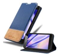 cadorabo Coque pour Nokia Lumia 650 en Bleu Brun - Housse Protection avec Fermoire Magnétique, Stand Horizontal et Fente Carte - Portefeuille Etui Poche Folio Case Cover