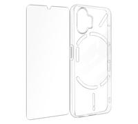 Coque pour Nothing Phone 2 Silicone Gel et Verre Trempé 9H Transparent