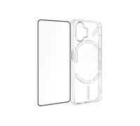 Coque pour Nothing Phone 2 Silicone Gel et Verre Trempé Bord Biseauté Noir