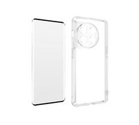 Avizar Coque pour Oneplus 11 Silicone Gel et Verre Trempé 9H Noir