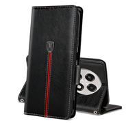 Coque pour OnePlus 13R, Portefeuille Rabat Cuir Etui, Magnétique Silicone TPU Bumper Housse,Support avec Porte Cartes Pochette Cover, Antichoc Case pour OnePlus 13R Noir Profond