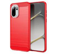 Coque pour OnePlus 15R 5G - housse etui silicone gel carbone + verre trempe - ROUGE