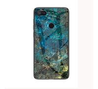 Coque pour OnePlus 5T Marbre Verre trempé Ultra Fine Silicone Housse de Protection en Souple Doux TPU Gel Bumper Étui pour Oneplus 5T (Bleu)