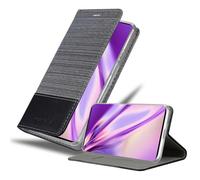 cadorabo Coque pour Oneplus 8 en Gris Noir - Housse Protection avec Fermoire Magnétique, Stand Horizontal et Fente Carte - Portefeuille Etui Poche Folio Case Cover