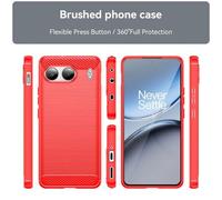 Coque pour OnePlus Nord 4 - housse etui silicone gel carbone + film ecran - ROUGE
