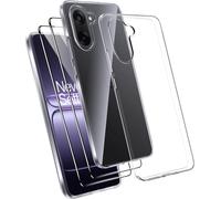 Coque Pour Oneplus Nord Ce 5 5g Case Avec 2 Verre Trempé Protection Écran Deux, Transparent Soft Etui Silicone Tpu Cover Housse Absorption De Choc Housse Étui Pour Oneplus Nord Ce5