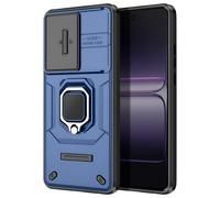 Coque pour OnePlus Nord CE5 avec Bague Support et Cache Caméra Coulissant Bleu