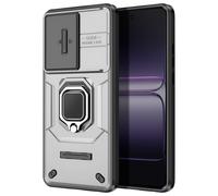 Coque pour OnePlus Nord CE5 avec Bague Support et Cache Caméra Coulissant Gris