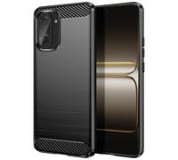 Coque pour OnePlus Nord CE5 en Silicone Effet Carbone Texture Brossée Noir