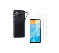 Coque pour Oppo A15 et 2 Verres Trempé - Protection Silicone Souple Film Vitre Protection Ecran