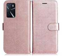 Coque pour Oppo A16 4G / Oppo A16s / Oppo A54s, PU en Cuir Coque Portefeuille Étui Housse, Rose - TECHTA