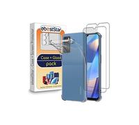 ebestStar - Coque pour Oppo A16, A16S NFC, Etui Protection Silicone Transparent Antichoc, Coins Renforcés, Transparent + Verre Trempé x2