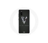 Coque pour Oppo A16 Vikings Série Saison 6 logo V Epée Gris Fond Noir