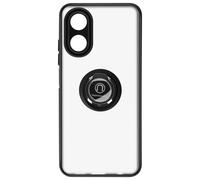 Coque Pour Oppo A17 Bi-Matière Bague Métallique Support Vidéo Noir