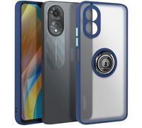 Avizar Coque pour Oppo A38 Bague Métallique Support Vidéo Bleu nuit
