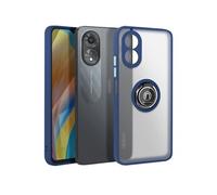 Avizar Coque pour Oppo A38 Bague Métallique Support Vidéo Bleu nuit