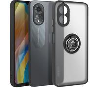 Avizar Coque pour Oppo A38 Bague Métallique Support Vidéo Noir