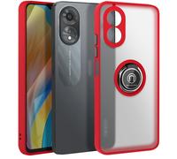 Coque pour Oppo A38 Bague Métallique Support Vidéo Rouge