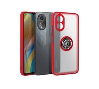 Coque pour Oppo A38 Bague Métallique Support Vidéo Rouge