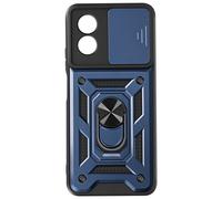 Coque pour Oppo A38 Bague Support Antichoc Cache Caméra Coulissant Bleu nuit