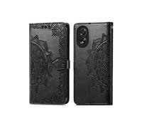 Coque pour Oppo A38,Oppo A18 Similicuir Noir