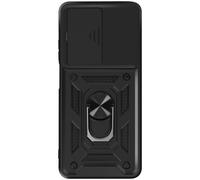 Coque pour Oppo A5 avec Bague Support et Cache Caméra Coulissant Noir