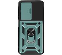 Coque pour Oppo A5 avec Bague Support et Cache Caméra Coulissant Vert