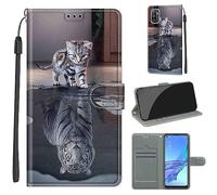 Coque pour Oppo A53 4G 2020, Coque Oppo A53s 4G,Etui Protection Housse Premium en Cuir de Portefeuille en Cuir Fermeture Magnétique Flip Case pour Oppo A32 4G 2020 / A33 4G 2020 / Oppo A11S