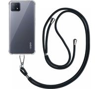 Coque pour Oppo A53 5G / A72 5G / A73 5G Transparent antichoc avec cordon universel détachable pour téléphone - Coque arrière Silicone anti-chocs avec dragonne - Smartphonics