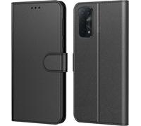 Coque Pour Oppo A54 5g,Coque Oppo A74 5g Etui Protection Housse Premium En Cuir Pu,Pochette Fermeture Magnétique,Flip Case Pour Oppo A54 5g, Book Noir