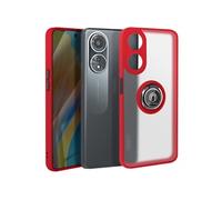 Avizar Coque pour Oppo A58 Bague Métallique Support Vidéo Rouge