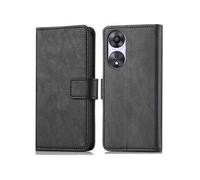 Coque pour Oppo A58 Similicuir Noir