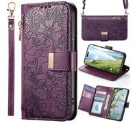 Coque pour Oppo A5X pour Femmes, 6 Porte-Cartes, Support intégré, dragonne, Étui Portefeuille pour Oppo A5X-Violet