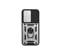 Coque pour Oppo A6 Pro avec Bague Support et Cache Caméra Coulissant Argent