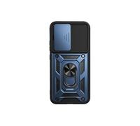 Coque pour Oppo A6 Pro avec Bague Support et Cache Caméra Coulissant Bleu
