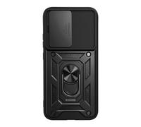 Coque pour Oppo A6 Pro avec Bague Support et Cache Caméra Coulissant Noir