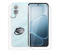 Coque pour Oppo A6x 4G (6.75") + Verre Trempé(1 Pièces), Étui Anti-Collision en Silicone Souple Housse Anti-Rayures avec Support de Téléphone Portable Réglable à 360° - SH3