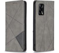 Coque Pour Oppo A74 4g / F19 4g, Housse Portefeuille En Cuir Etui Avec Tpu Silicone Bumper Antichoc Magnétique Flip Case, Porte Cartes Avec Fonction Support Cover Pu Pochette (Gris[Hou993182]