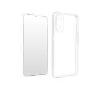 Avizar Coque pour Oppo A78 Silicone Gel et Verre Trempé 9H Transparent