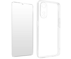 Coque pour Oppo A78 Silicone Gel et Verre Trempé 9H transparent