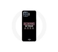 Coque pour Oppo A93 Blackpink in Your Area Logo Rose Fond Noir