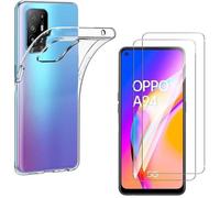 Coque pour Oppo A94 5G et 2 Verres Trempé - Protection Silicone Souple Film Vitre Protection Ecran