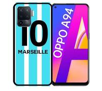 Coque Pour Oppo A94 - Equipe Maillot Marseille - Silicone - Noir